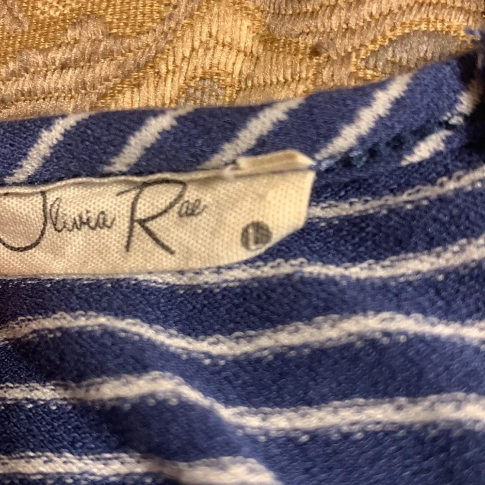 Olivia Rae denim blue and white t-strap dress. - Picture 4 of 4